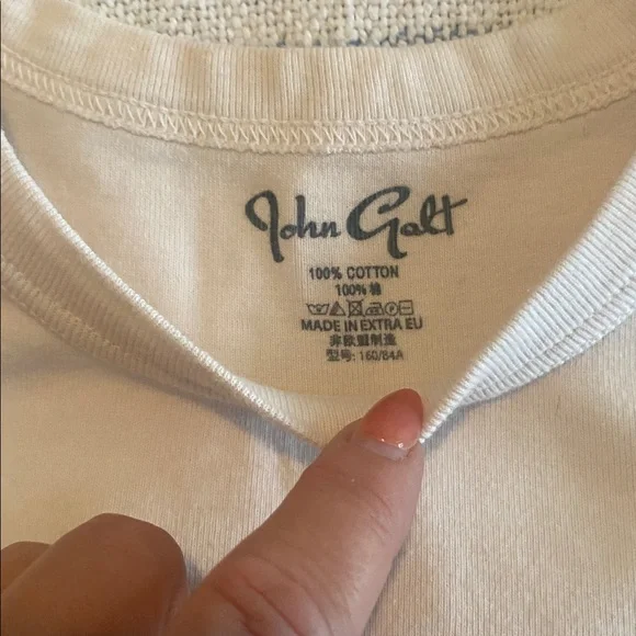 John Galt Beige T-Shirt with Mushroom Print - Picture 2 of 2